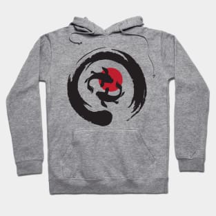 Zen Symbol with Koi Fishes And Red Sun Hoodie